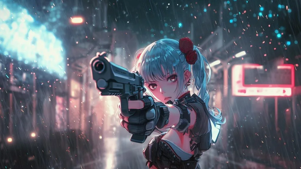 woman, gun, anime, girl, young, asian, japan, pistol, cartoon, gun, anime, anime, anime, anime, anime